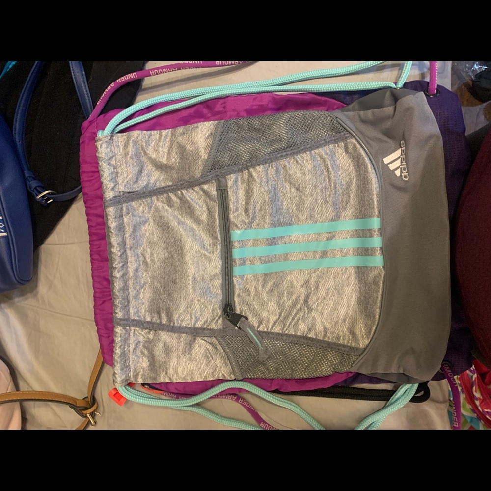 Grey Adidas Drawstrjng Bag